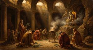 Worshipers at Delphi Oracle