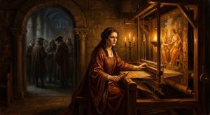 Penelope Resists Suitors' Advances