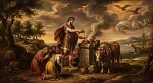 Aeneas Honors the Gods